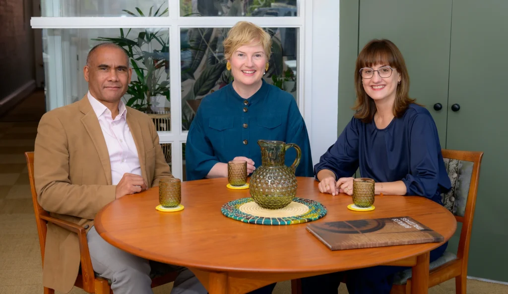 Melinda, Seamus and Aggie from One Flinders